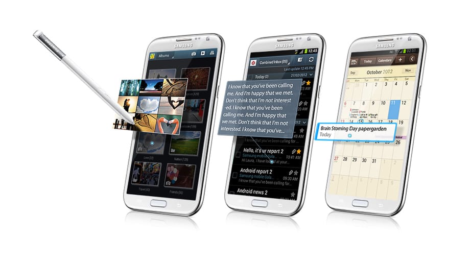Mit dem Galaxy S4 führte Samsung "Air View" ein. Dabei erkennt das Smartphone den über dem Display schwebenden Stylus oder Finger und bietet entsprechende Funktionen wie eine Vorschau an.