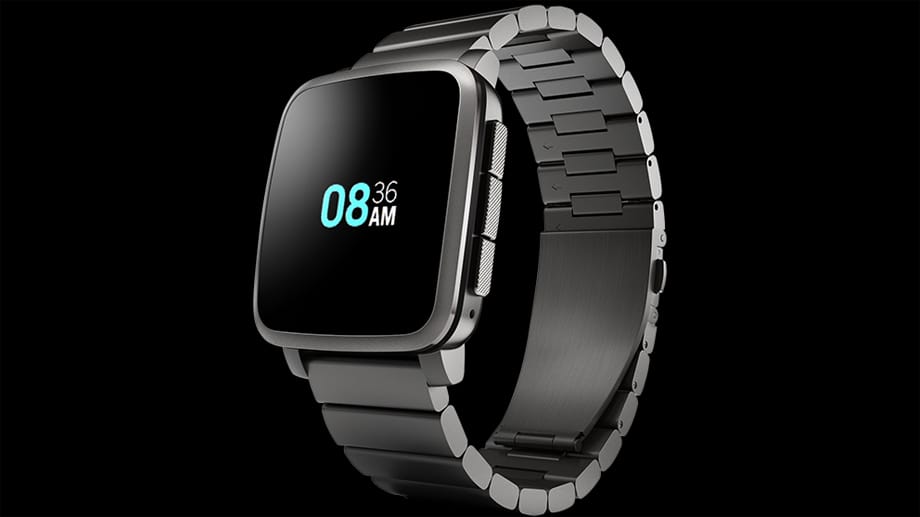 Die Smartwatch Pebble Steel hat ein stromsparendes E-Ink-Display.