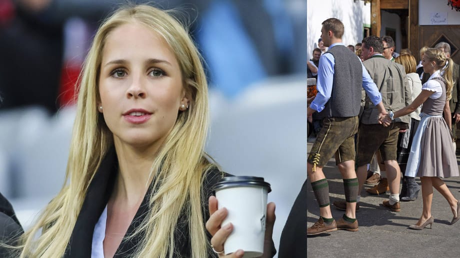 Manuel Neuer und seine Nina Hand in Hand beim Oktoberfest (re.).