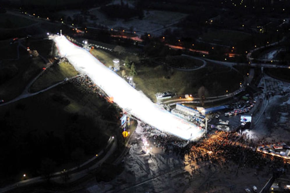 Die Rennstrecke des Parallel-Slalom-Weltcups im Olympiapark in München.