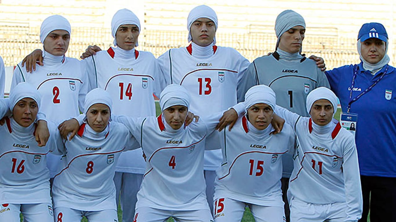 Die iranische Fußball-Nationalmannschaft der Frauen.