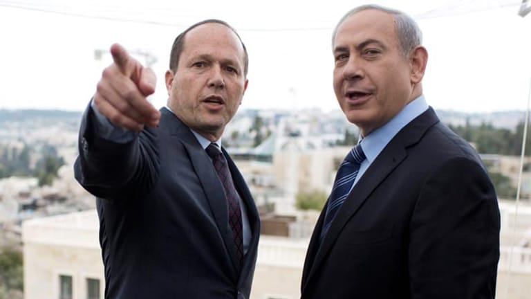 Jerusalems Bürgermeister Nir Barkat (li.) und Israels Ministerpräsident Benjamin Netanjahu (re.).