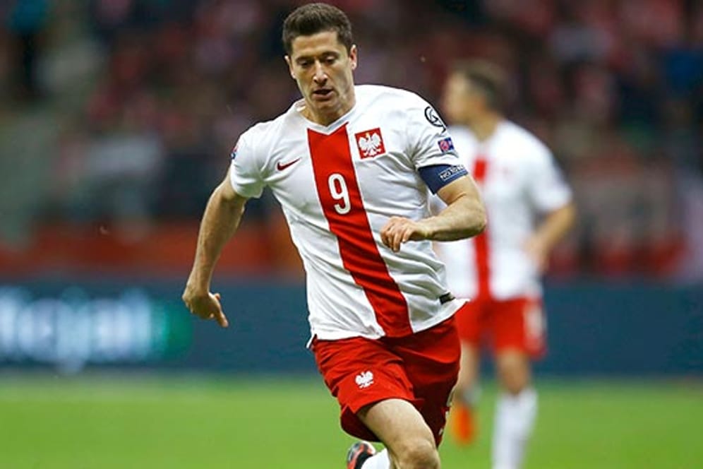Immer wieder Robert Lewandowski: Der Bayern-Star trifft auch im Nationaltrikot.
