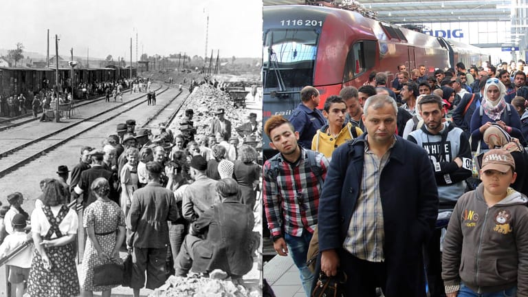 Flüchtlinge in Bayern 1945 und 2015