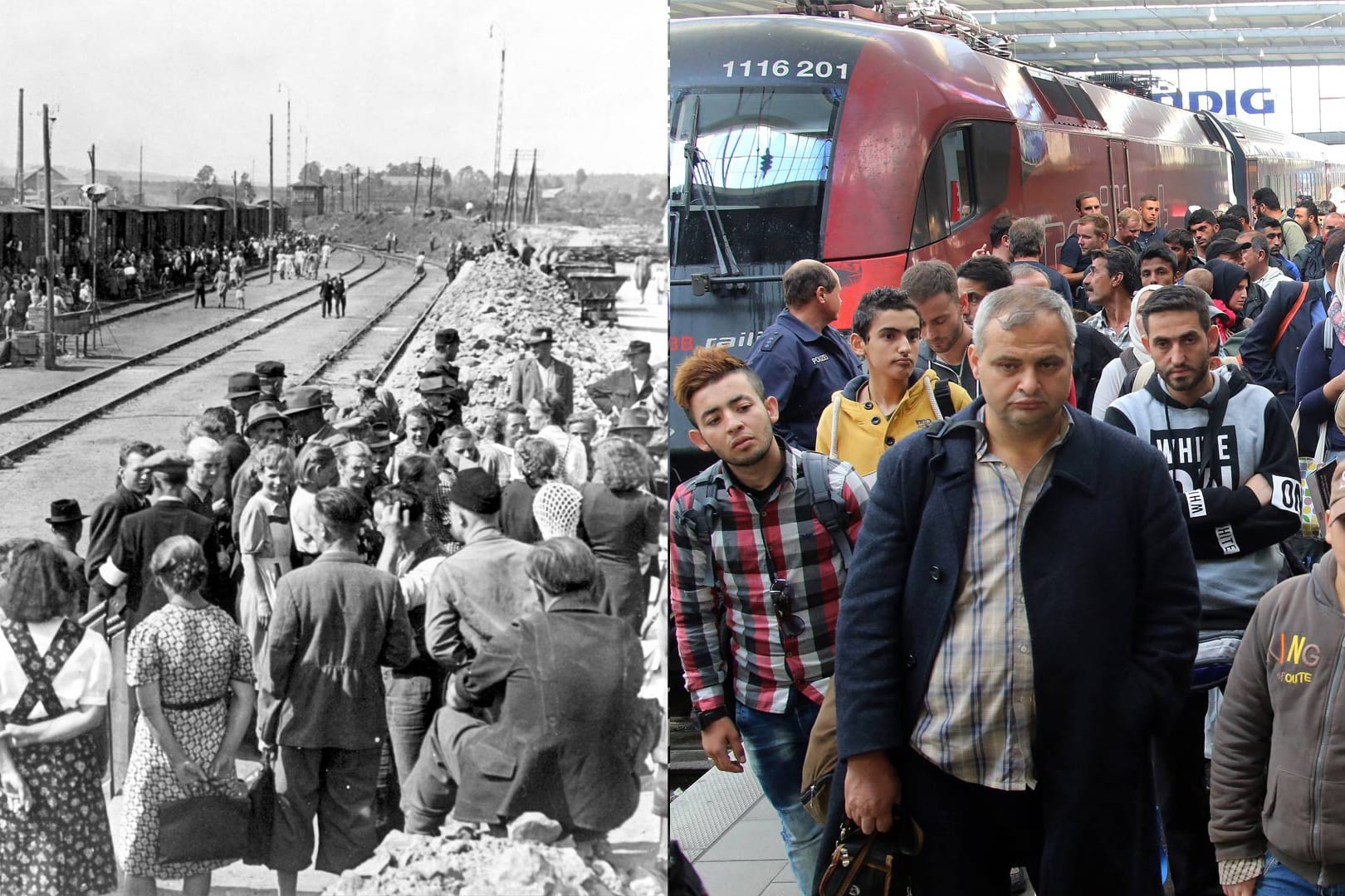 Flüchtlinge in Bayern 1945 und 2015