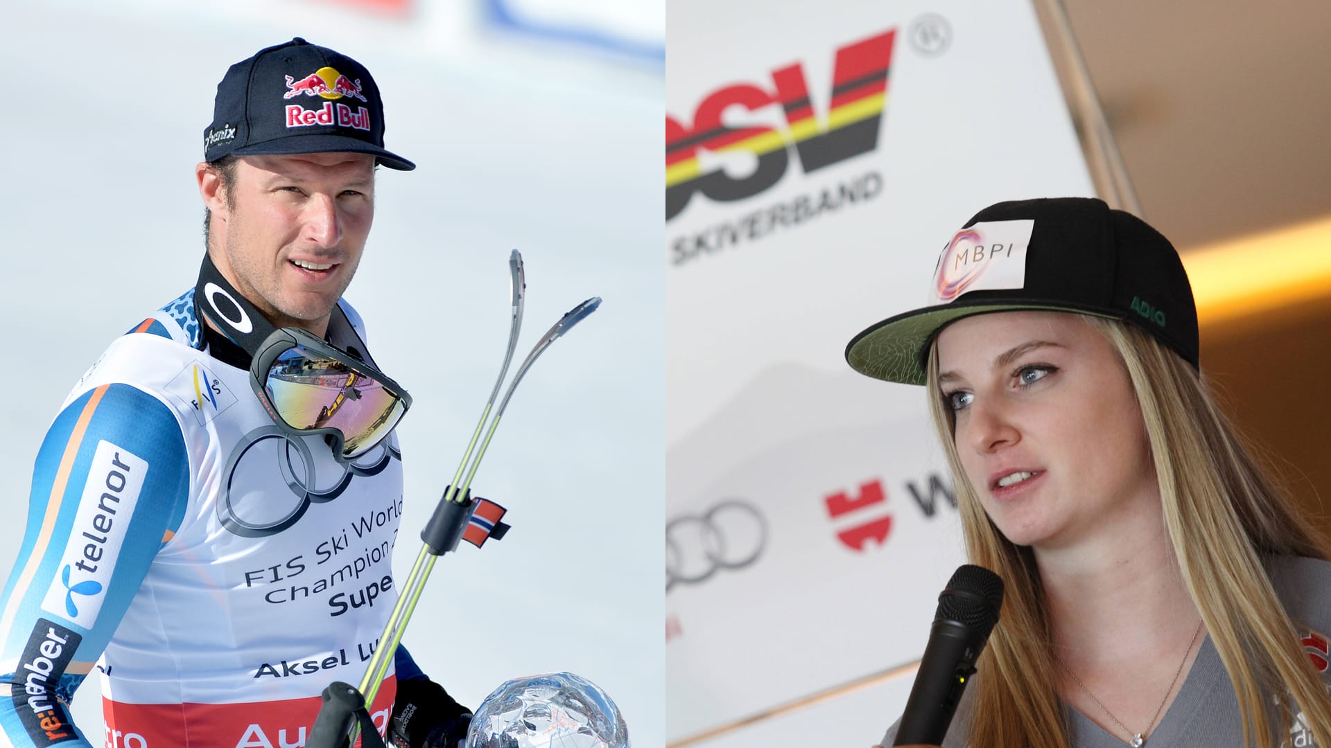 Aksel Lund Svindal und die deutsche "Hoffnungsträgerin" Jessica Hilzinger