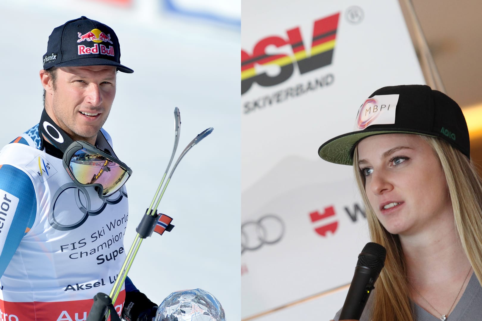 Aksel Lund Svindal und die deutsche "Hoffnungsträgerin" Jessica Hilzinger