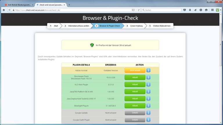 Browser und Plugin-Check