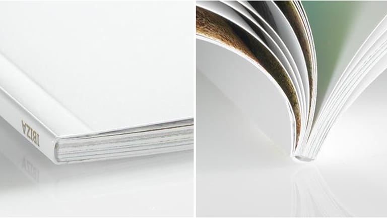 Bei der Softcover-Klebebindung werden die Buchseiten in einen "weichen" Einband geklebt.