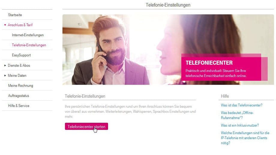 Haben Sie einen IP-basierten Telefonanschluss der Deutschen Telekom, so können Sie lästige Anrufer direkt hier im Telefoniecenter sperren.