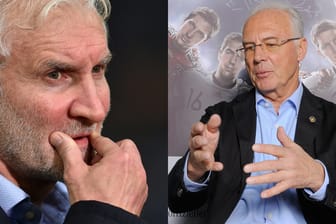 Nicht nur Rudi Völler (links) hebt die Verdienste von Franz Beckenbauer für den deutschen Fußball hervor.