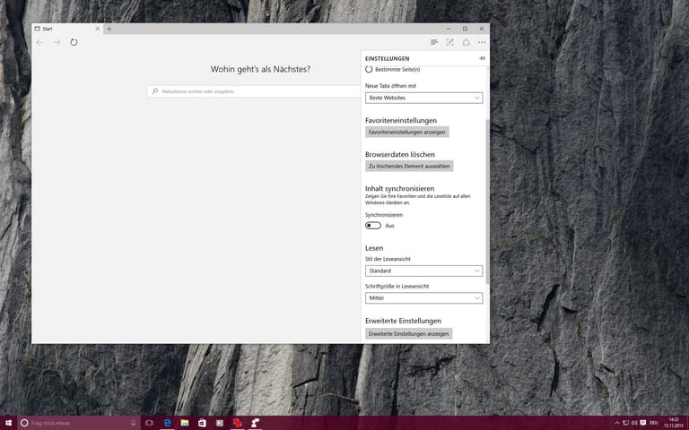 Edge hat auch eine längst überfällige Funktion bekommen: Favoriten und Leselisten lassen sich nun über mehrere Geräte mit Windows 10 synchronisieren.
