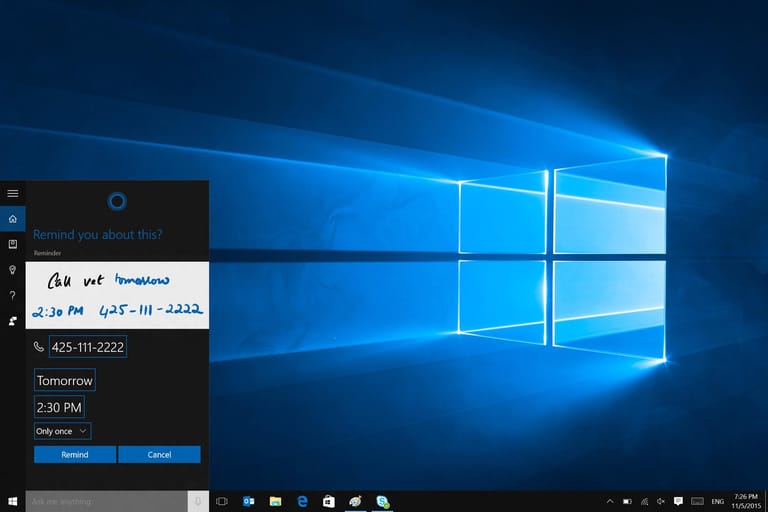 Mit dem Herbst-Update soll Cortana nun auch handschriftliche Notizen verstehen.