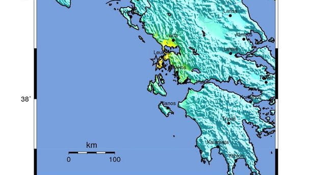 Das Epi-Zentrum des Bebens lag nahe der Insel Lefkas in Griechenland.
