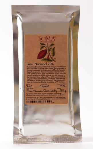 Der Hersteller SOMA Chocolatemaker betreibt zwei kleine Geschäfte sowie eine Fabrik in Toronto. Erst 2003 entstand die Idee zu dem Unternehmen und ihre ersten Schritte in Richtung Schokoladenkreationen unternahmen David Castellan und Cynthia Leung in einer kleinen Whisky-Destillerie.