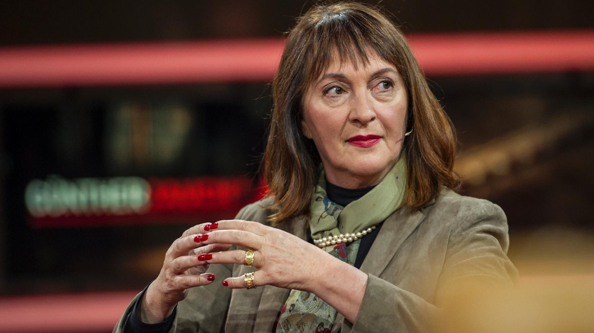 WDR-Chefredakteurin Sonia Seymour Mikich beim "Jauch"-Talk im Berliner Gasometer.