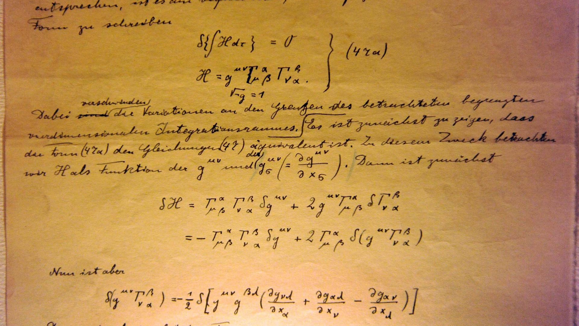 Original-Manuskript der Relativitätstheorie von Albert Einstein