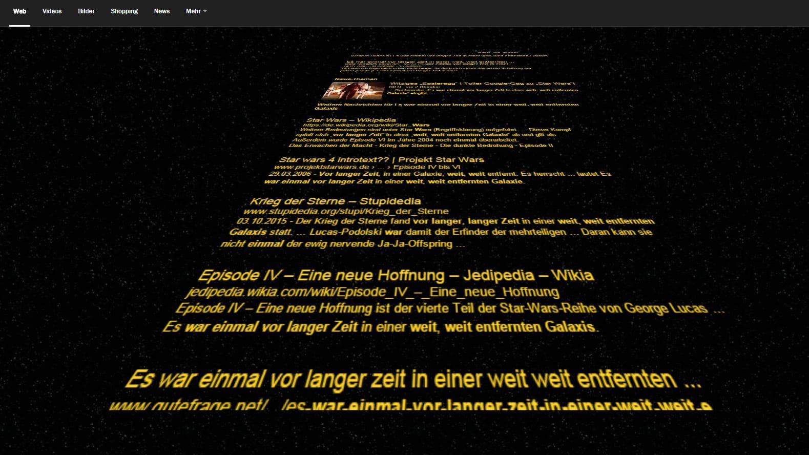 Spezielle Satr-Wars-Suche bei Google.