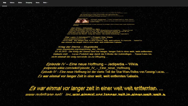 Spezielle Satr-Wars-Suche bei Google.