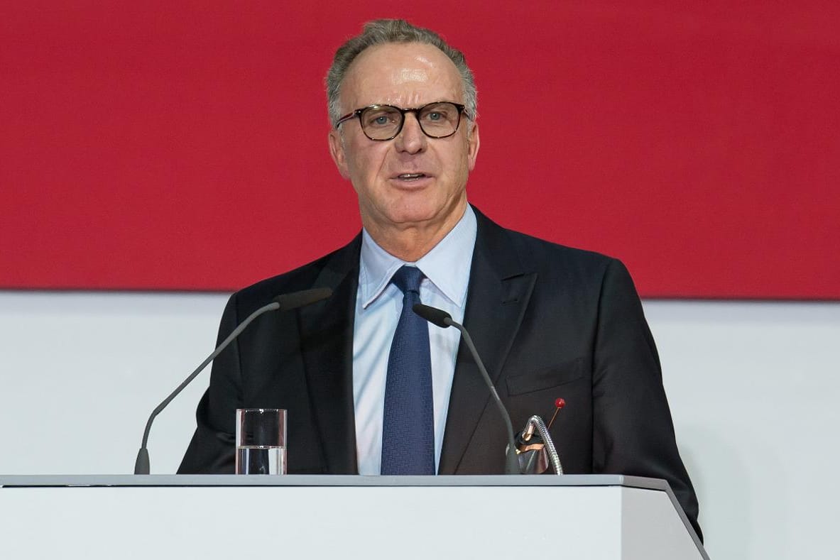Karl-Heinz Rummenigge, Vorstandsvorsitzender des FC Bayern München, während der Jahreshauptversammlung des Klubs.