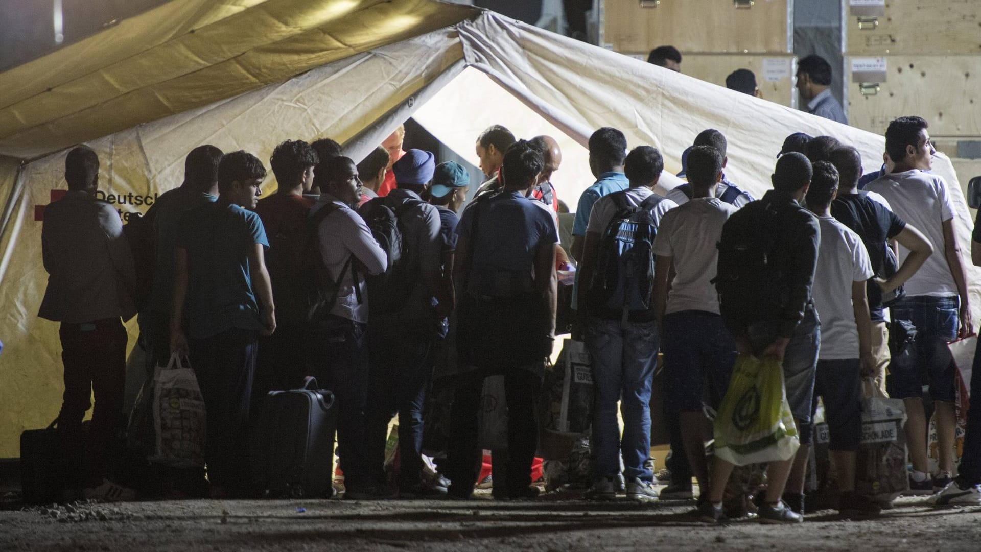 Flüchtlinge in Dresden.