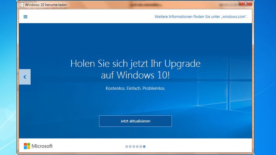 Upgrade-Fenster auf Windows 10