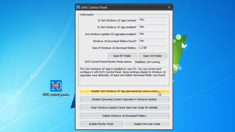 "Disable ‘Get Windows 10’ App" in GWX Control Panel