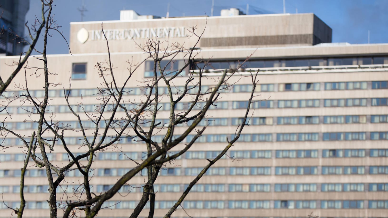 Der Tatort: Blick auf das Hotel Intercontinental in Frankfurt am Main.