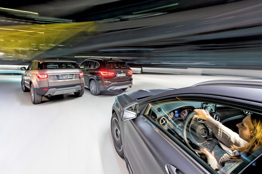 Range Rover Evoque, BMW X1 und Mercedes GLA im Vergleich