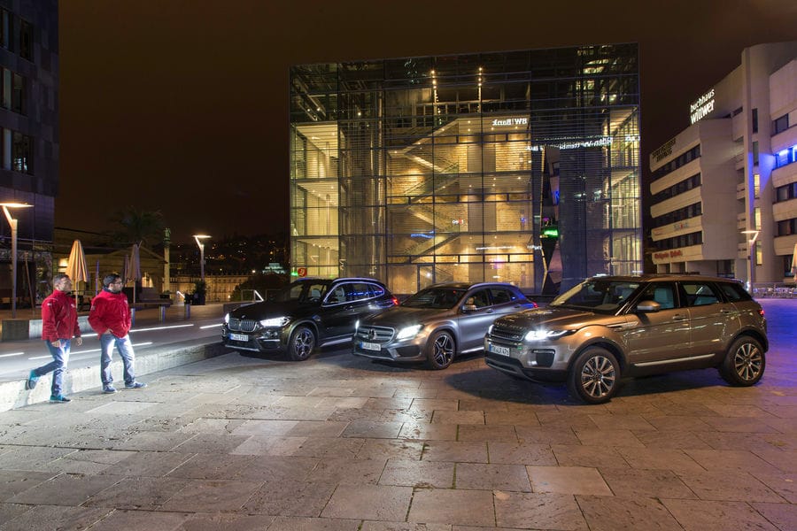 Range Rover Evoque, BMW X1 und Mercedes GLA im Vergleich