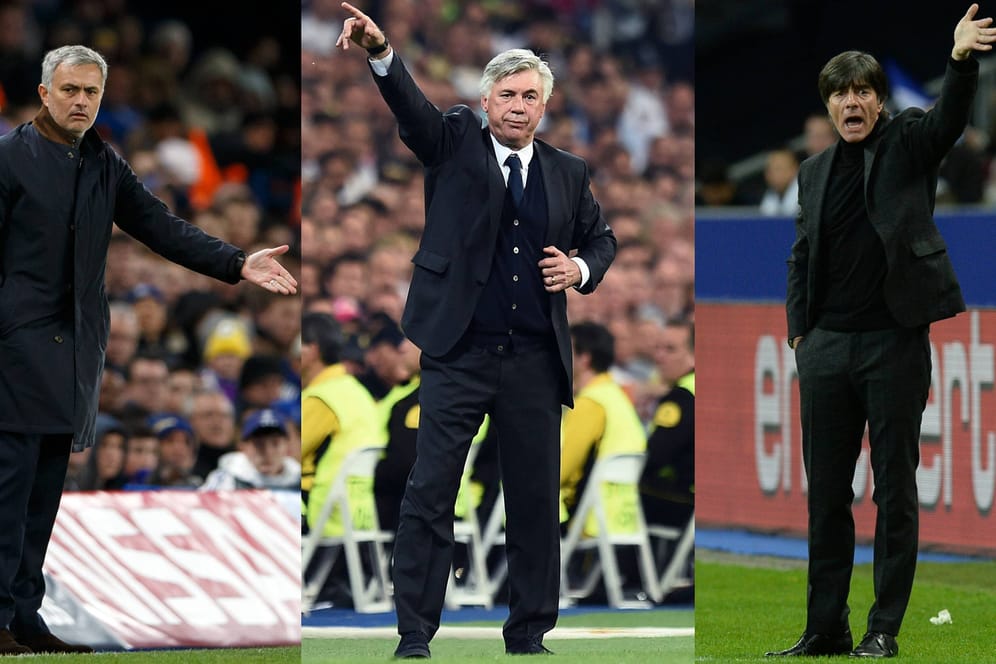 José Mourinho, Carlo Ancelotti und Joachim Löw (von l. nach r.) gelten als potenzielle Guardiola-Nachfolger.