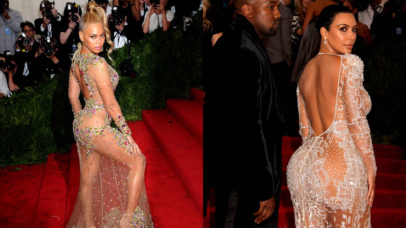 Ihre Hinterteile stehen im Vordergrund: Beyoncé Knowles und Kim Kardashian wissen, wie man den Po am besten in Szene setzt.