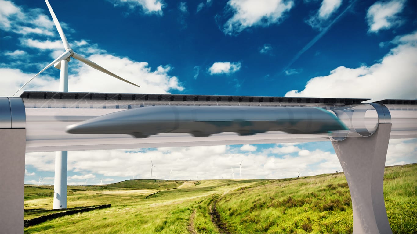 So soll die "Rohrpost-Bahn" Hyperloop einmal aussehen.