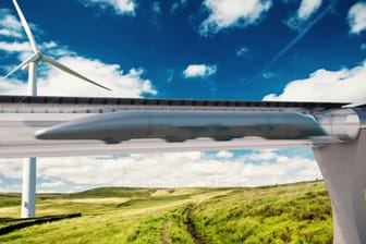 So soll die "Rohrpost-Bahn" Hyperloop einmal aussehen.