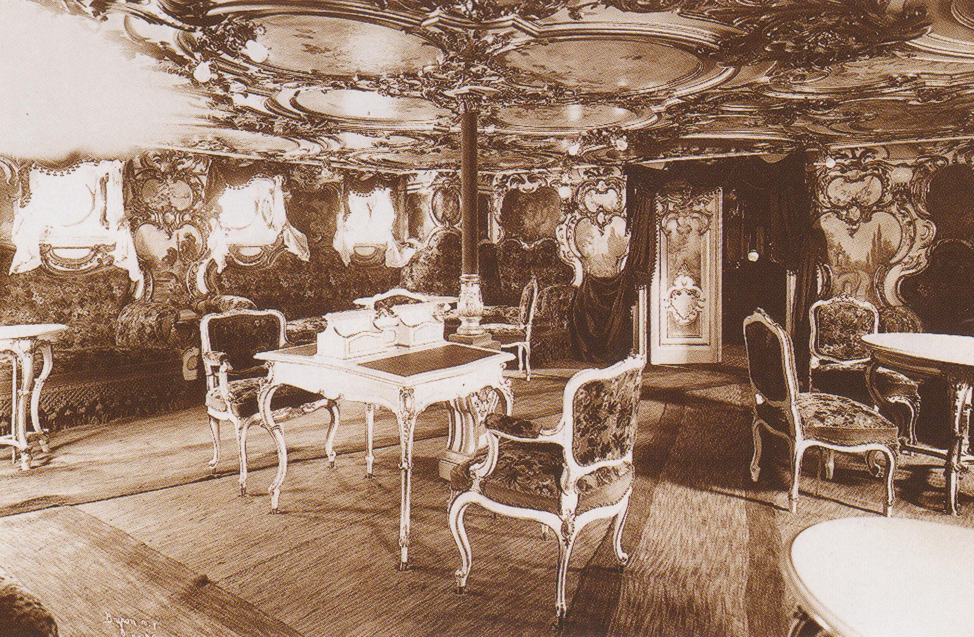 Purer Luxus: Das Innere der "Augusta Victoria" war - wie hier das Damenzimmer - aufwendig gestaltet.