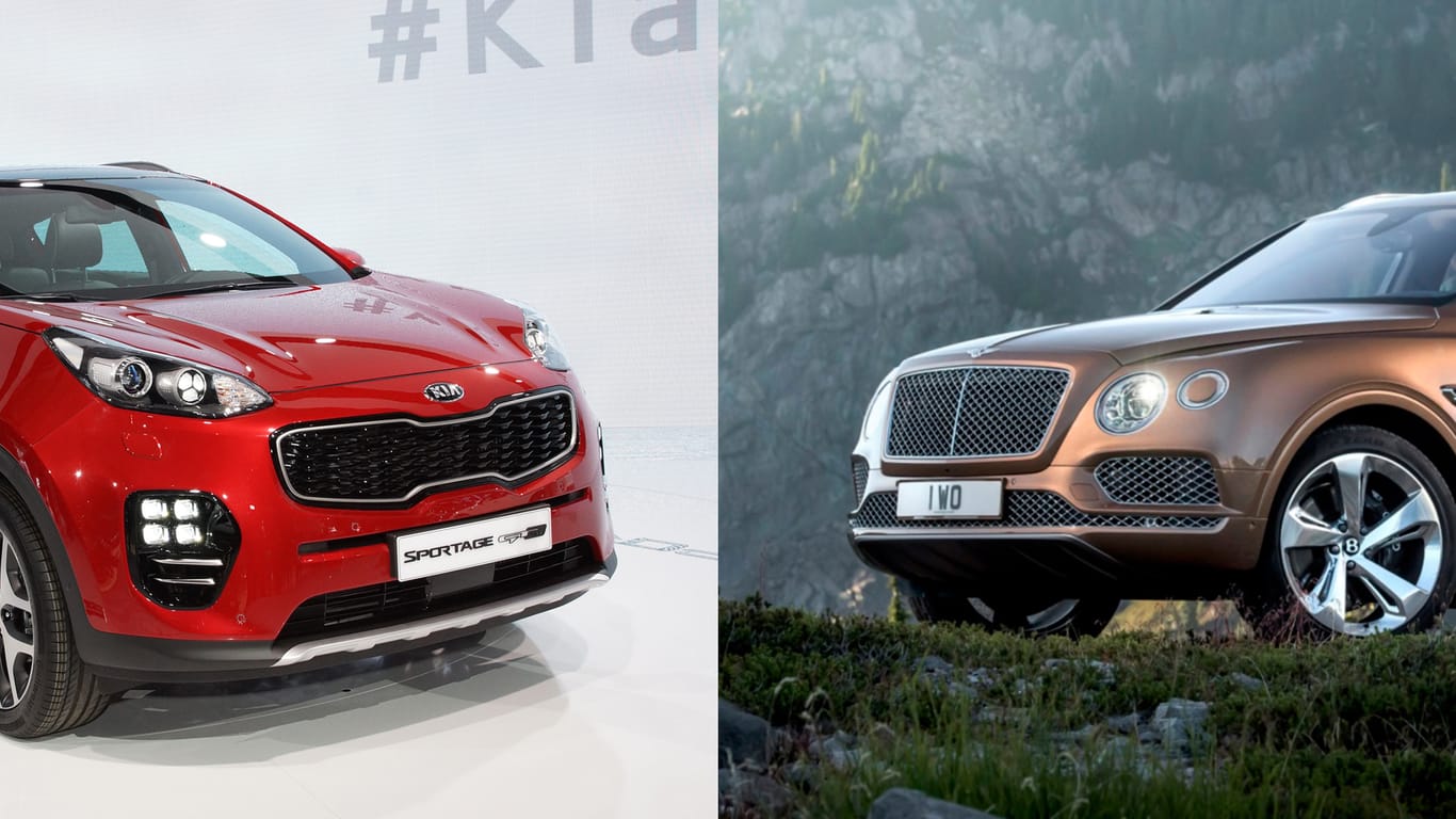 Auto-Neuheiten: SUV aus Korea (Kia Sportage) und England (Bentley Bentayga).