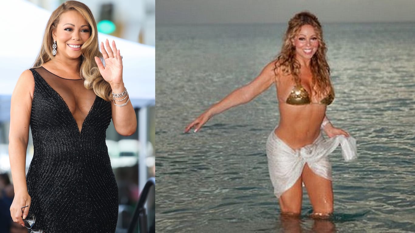 Mariah Carey ist über die Feiertage deutlich erschlankt. Das linke Bild stammt vom August 2015.