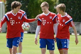 Im Sommer noch im Bayern-Outfit, inzwischen abgegeben: Gianluca Gaudino, Mitchell Weiser und Sinan Kurt (v.li.).