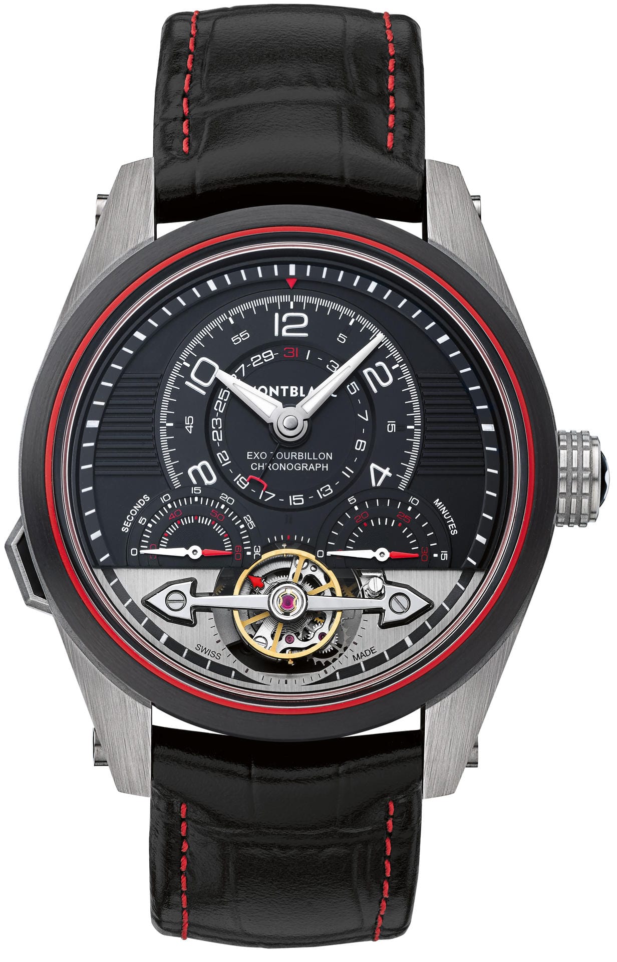 Die TimeWalker ExoTourbillon Minute Chronograph Limited Edition 100 verfügt mit dem Tourbillon über die aufwändigste und damit auch teuerste Komplikation. Die Uhr kostet 39.500 Euro.