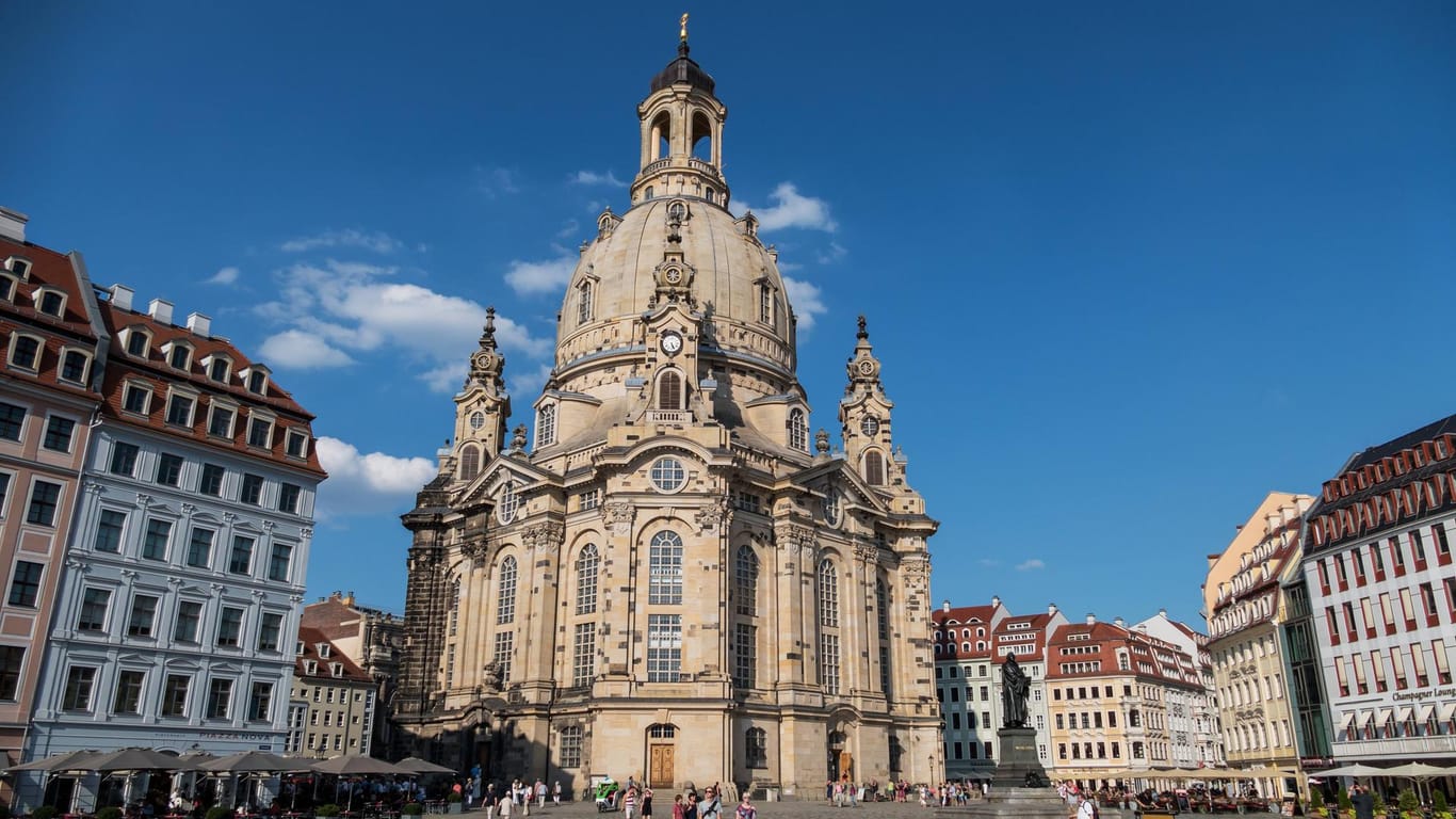 Die Dresdner Frauenkirche nach dem Wiederaufbau.