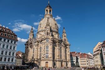 Die Dresdner Frauenkirche nach dem Wiederaufbau.
