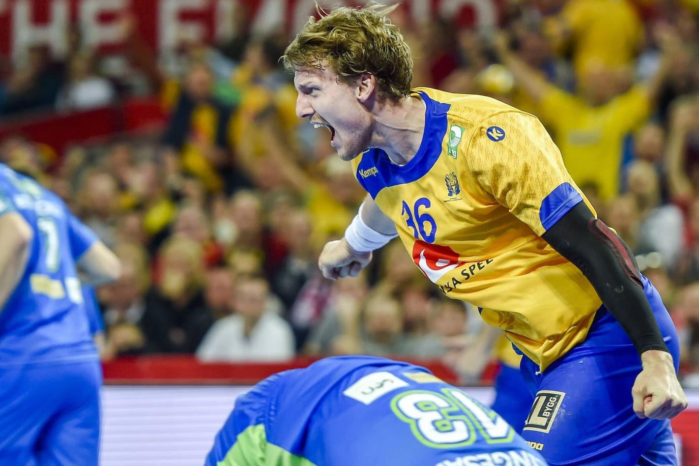 Schwedens Jesper Nielsen mit einem schwarzen Unterhemd bei der Handball-EM in Polen.