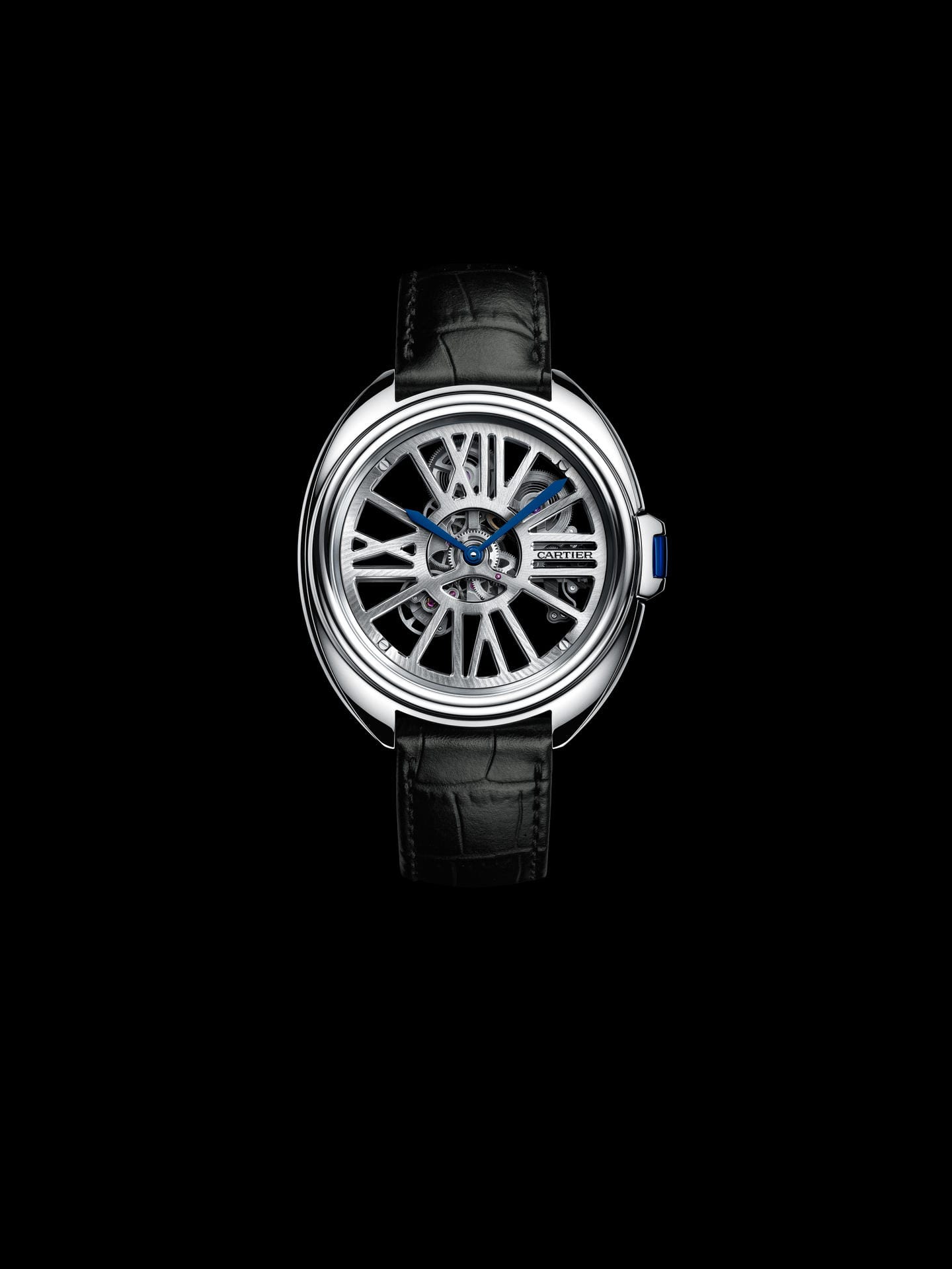 Ebenfalls einen Einblick ins Uhrwerk gewährt die Clé de Cartier Automatic Skeleton. Das Gehäuse besteht aus dem teuren Werkstoff Palladium. Rund 60.000 Euro kostet die Uhr.