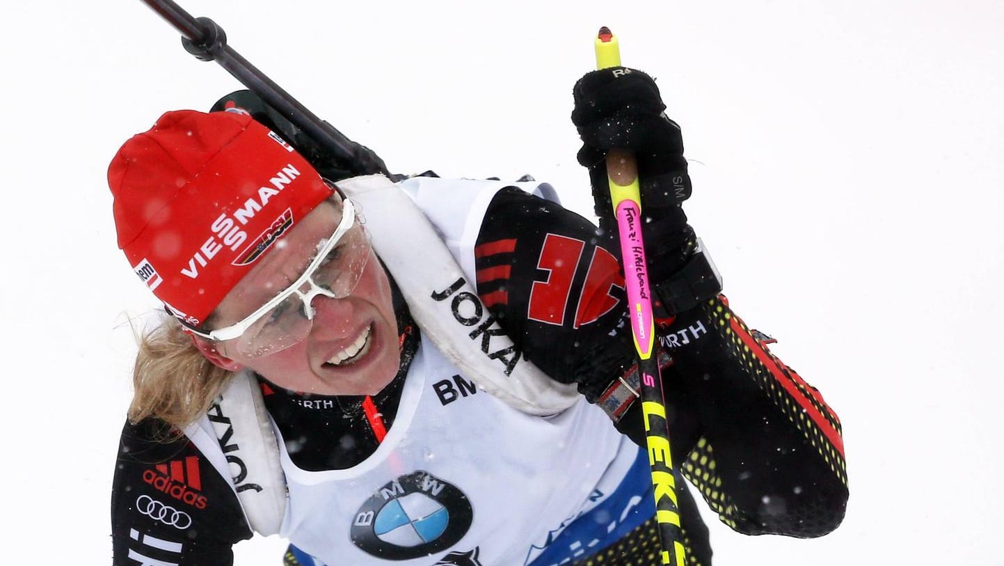 Franziska Hildebrand leistete sich im Sprint zwei Fehler.