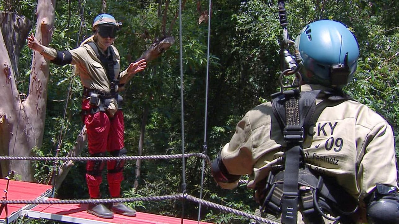 Bei der Dschungelprüfung auf dem Höhenparcours kam Helena Fürst nicht weit.