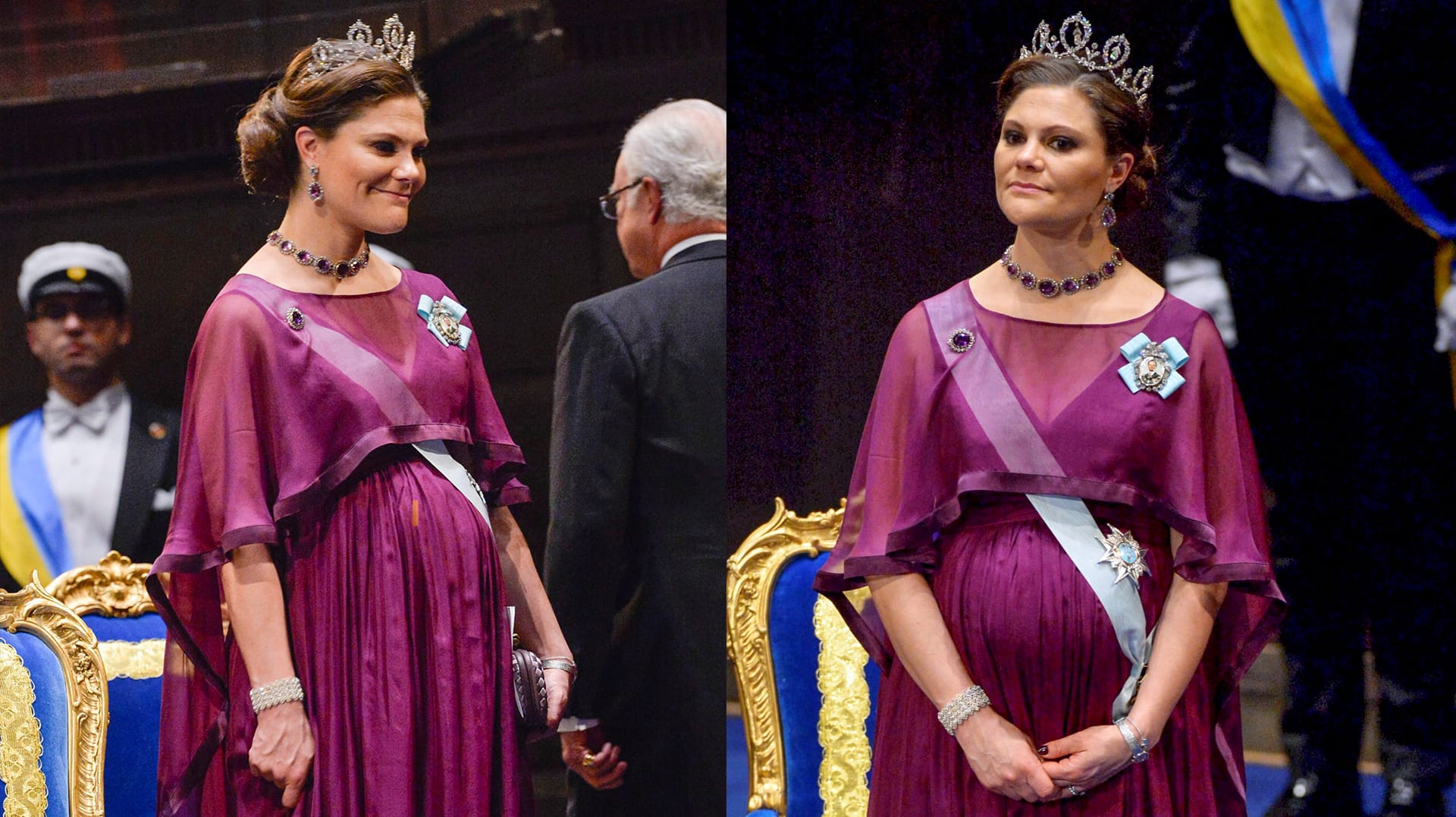 Victoria von Schweden beeindruckte bereits bei der Nobelpreisverleihung im Dezember 2015 mit einem XXL-Babybauch. Victoria von Schweden beeindruckte bereits bei der Nobelpreisverleihung im Dezember 2015 mit einem XXL-Babybauch.