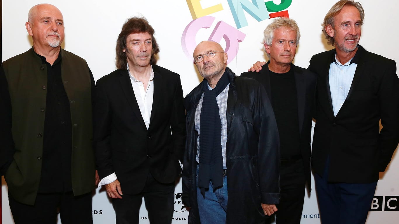 Genesis versammelte sich 2014 anlässlich einer BBC-Dokumentation: (v.l.) Peter Gabriel, Steve Hackett, Phil Collins,Tony Banks und Mike Rutherford.