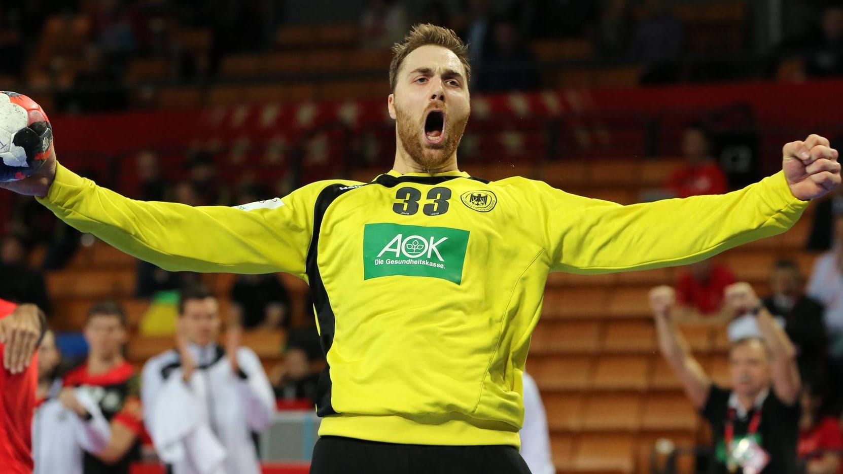 Geballte Fäuste:Torhüter Andreas Wolff hat mit seinen Paraden entscheidenden Anteil am Höhenflug der deutschen Mannschaft bei der Handball-EM.