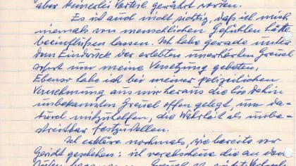 Seite zwei des Eichmann-Briefs in Handschrift.