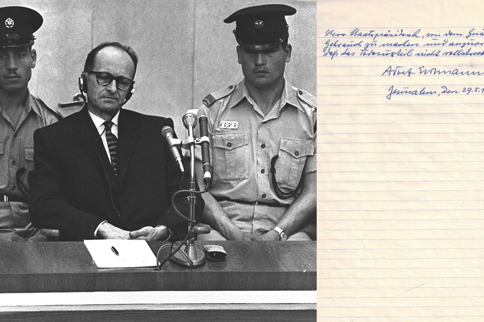 Nach dem Prozess gegen den Nazi-Verbrecher Eichmann verfasste er selbst ein Gnadengesuch - in Schönschrift.
